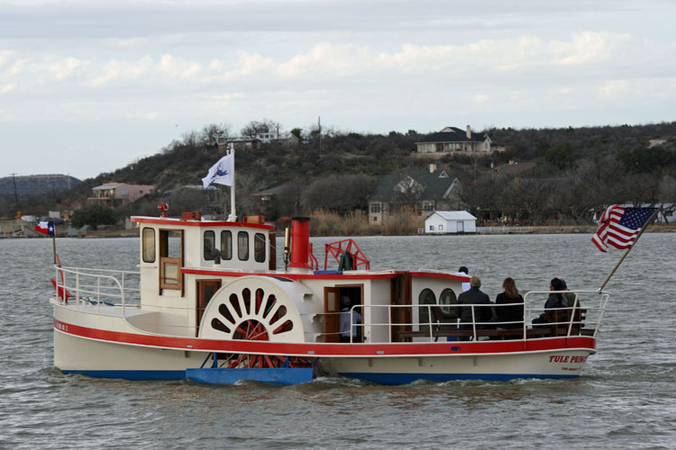 TULE as she steamed Lake Nasworthy, March 2015
