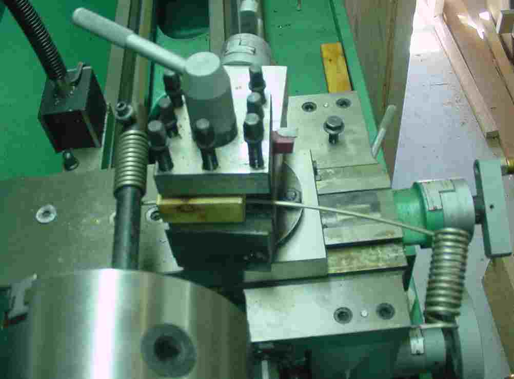 Winding on lathe, coils streched out later.