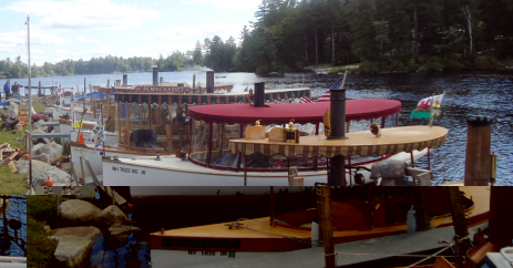 A few of the docked steam launches in attendance