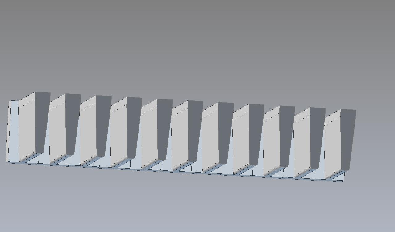 Grate for the coalfired boiler for my steam loco.<br />The rods are 2 mm wide and 8 mm high.