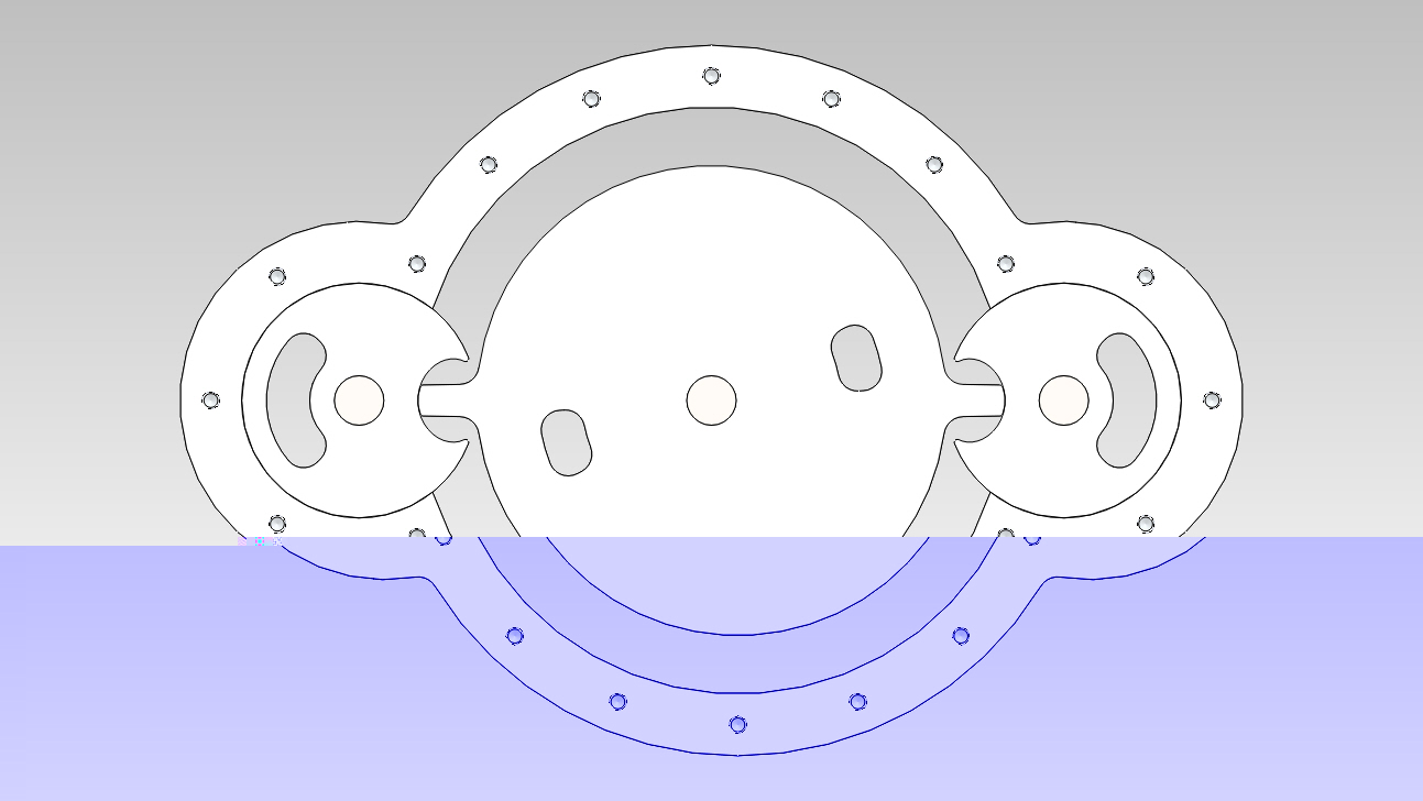 Basic components of the engine: drum with paddles, two rollers, cylinder casing.