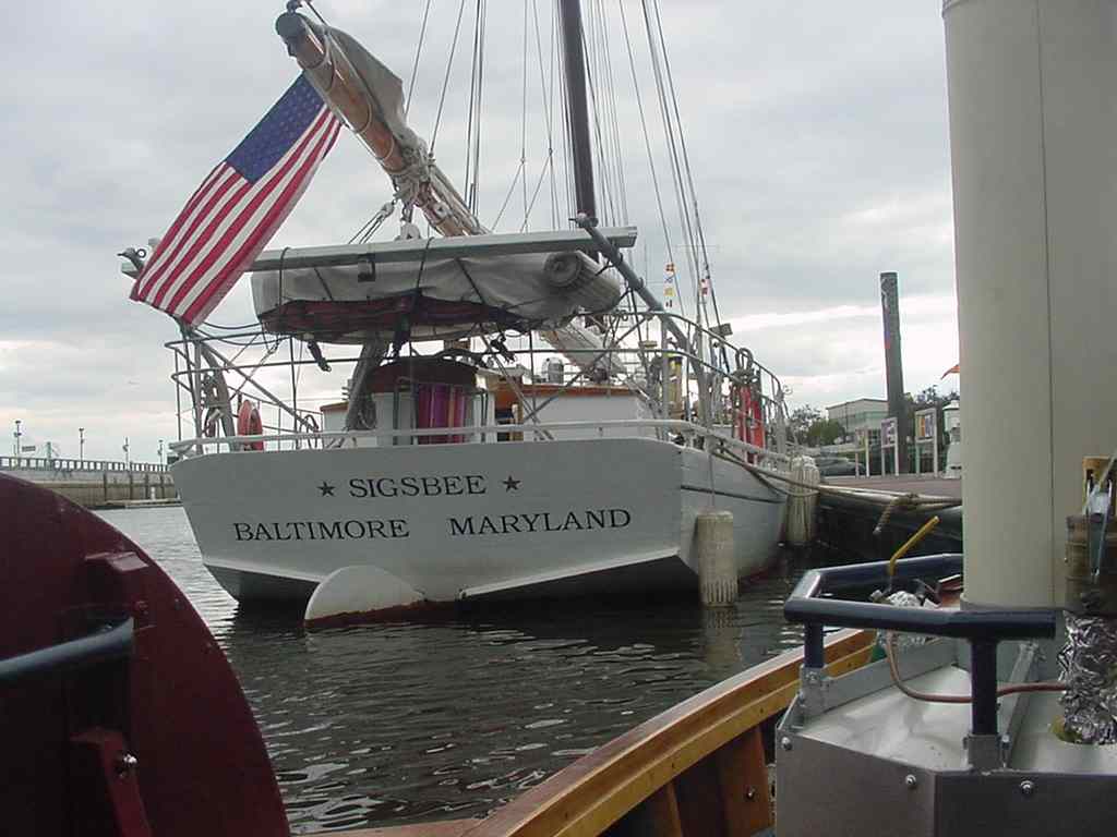 Museum sailing vessel was also on the river with about 20 trainees