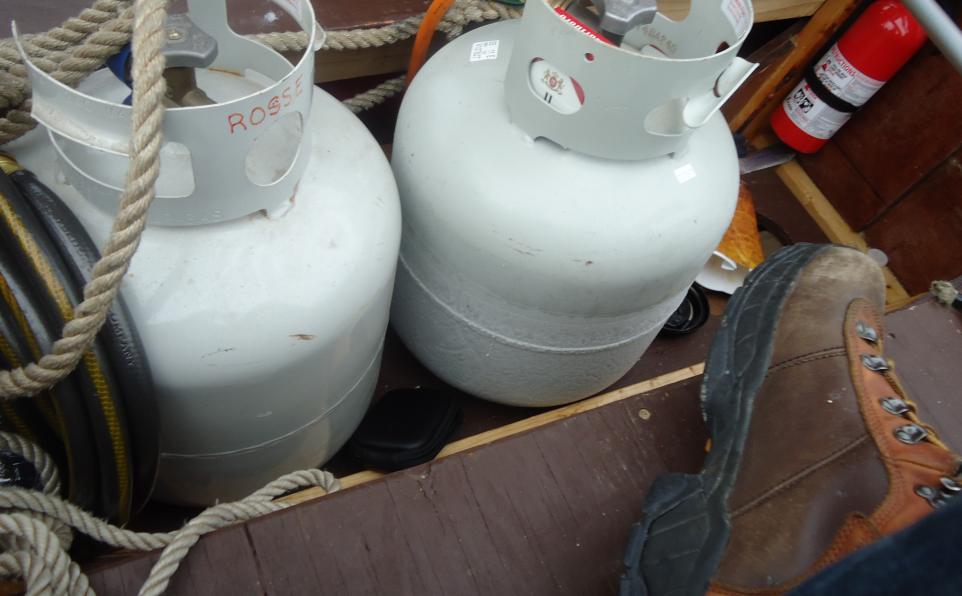 Two 20 Pound Cylinders, one is ice covered due to use.