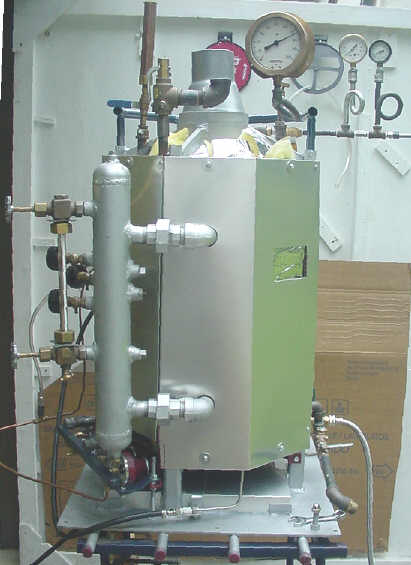 Test Setup - Orifice between test gauges determines steam flow output of boiler